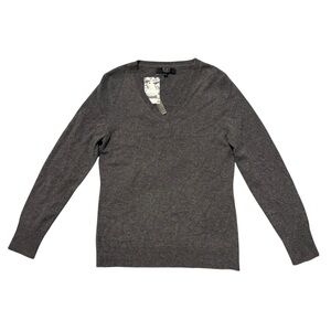 NWT Alex Marie Gray 100% Cashmere V-Neck Sweater - Size Large